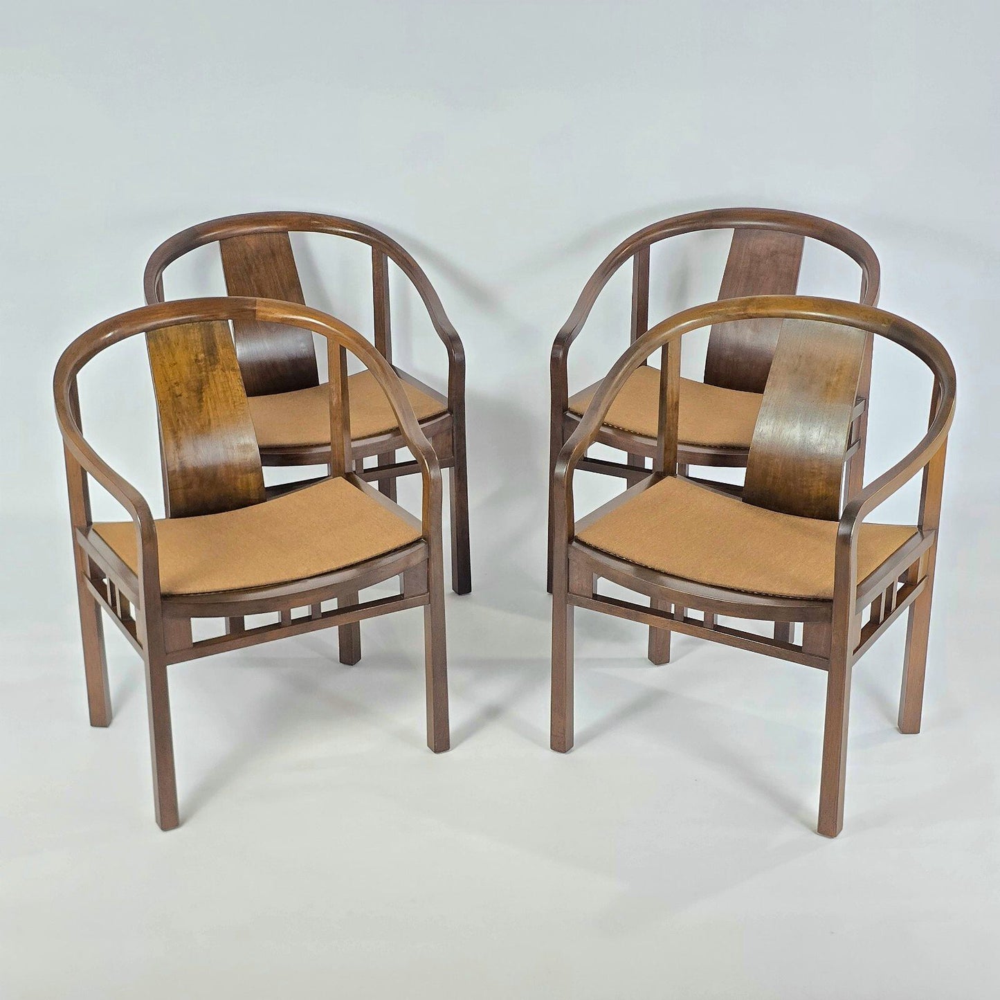 Michael Taylor for Baker Furniture MCM Asian-Style Dining/Club Chairs - Set of 4