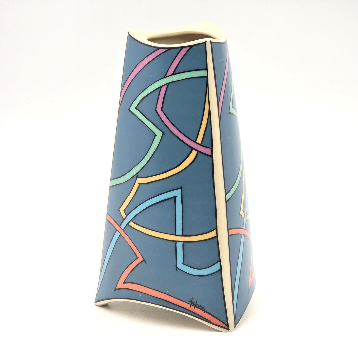 Vintage Rosenthal Studio Line Dorothy Hafner Flash Triangular Vase 1980s