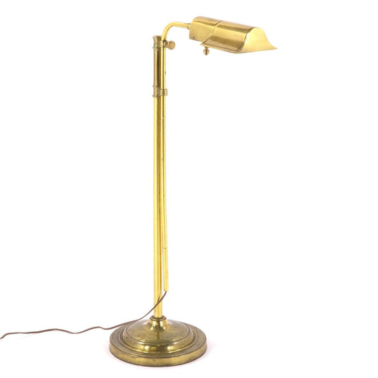Vintage Stiffel Brass Pharmacy Floor Lamp Adjustable Dimmable Reading Light