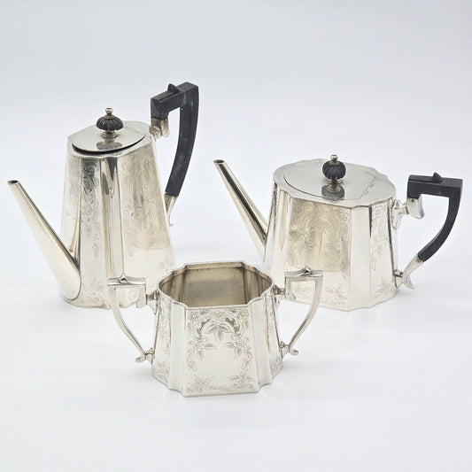Antique E.G. Webster & Son No. 116 Silverplate Tea Coffee Service 3 Pc