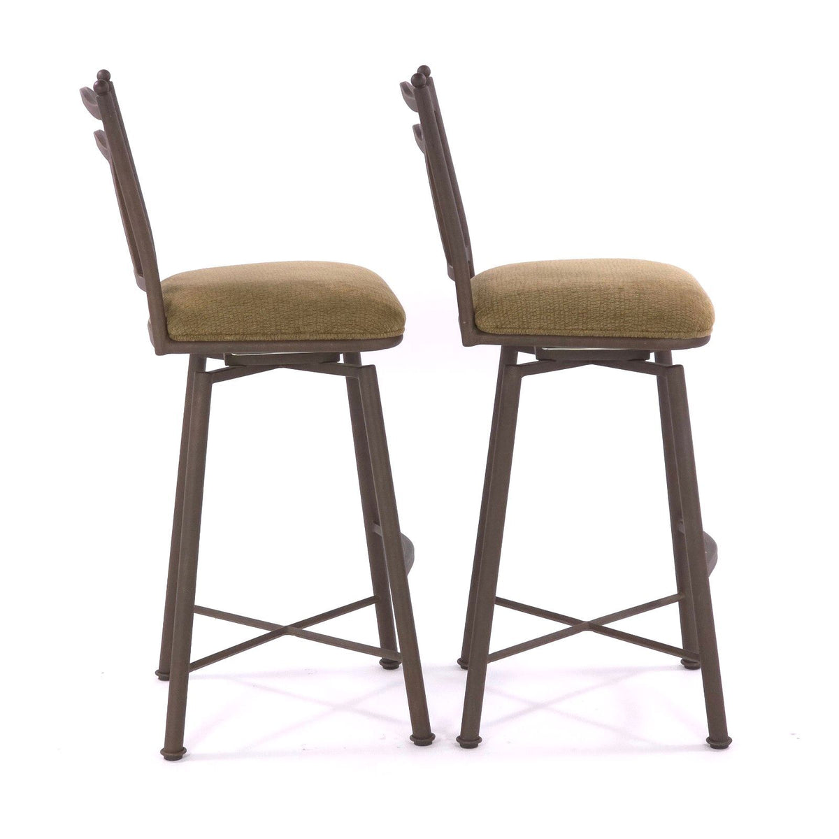 Vintage Minson Corp Ironwork Swivel Barstools - Set of 2