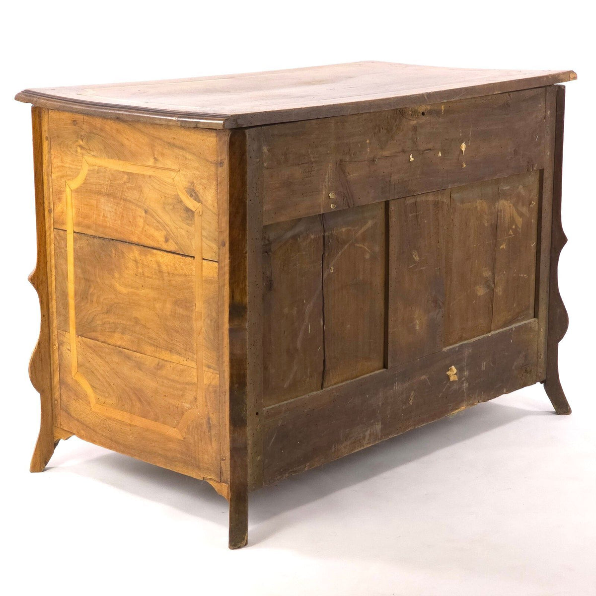 Antique French Provincial Walnut Commode Inlaid 3 Drawer Chest Late 18th C