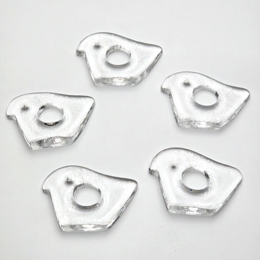 Vintage Pukeberg Sweden Glass Bird Napkin Rings Egg Cups Set of 5
