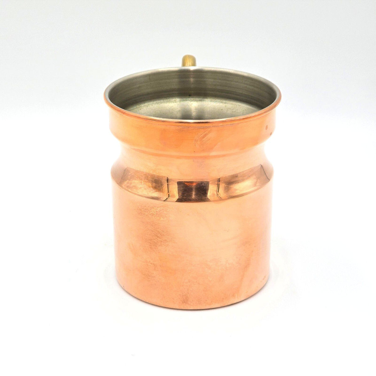 Vintage Copper Tankard Mug Brass Handle Lined Interior Rustic Barware