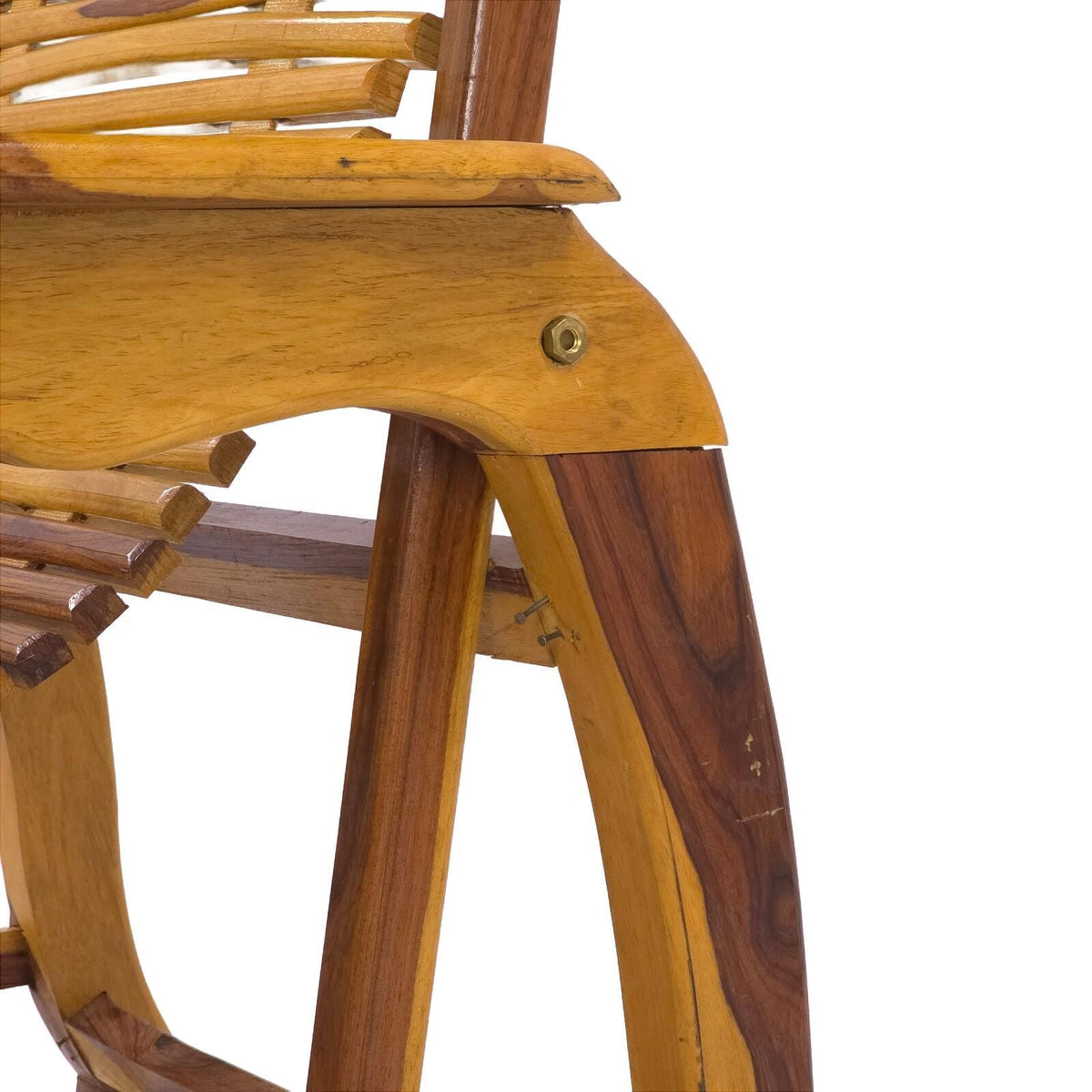 Andre Arbus Style Reclining Chaise Lounge Chair - Carved Hardwood Accent Chair