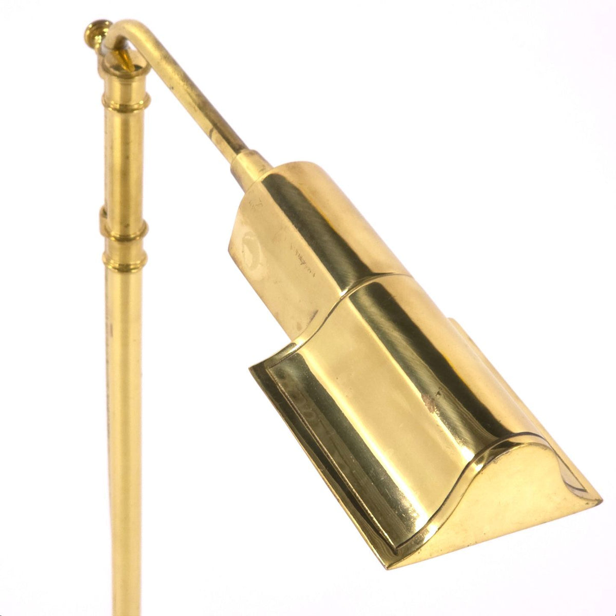 Adjustable Brass Pharmacy Floor Lamp Scalloped Shade Dimmable Reading Light