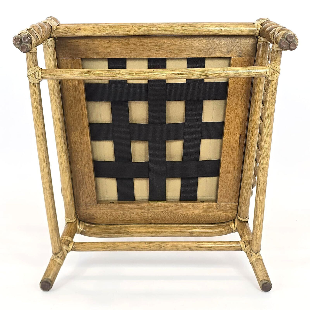 Vintage McGuire Twisted Rattan Lounge Chair Rawhide Organic Modern
