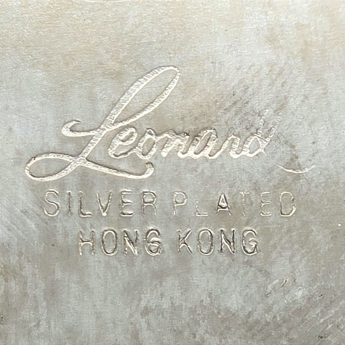 Vintage Leonard Silverplate Covered Butter Dish Glass Insert Hong Kong 8"