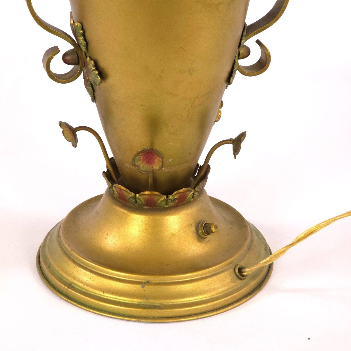 Vintage Florentine Tole 5-Light Floral Table Lamp Hollywood Regency