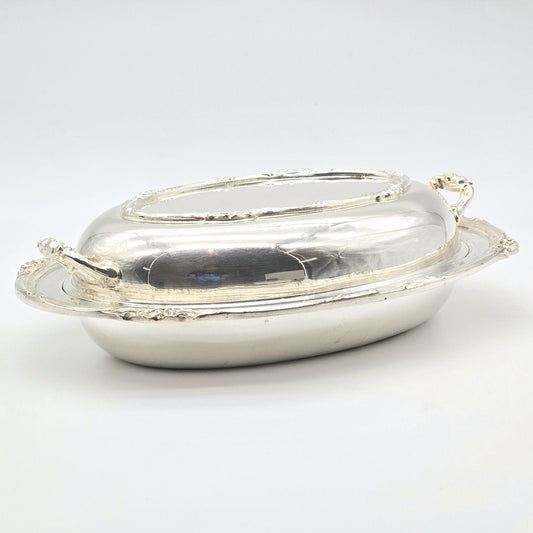 Vintage English Silver Mfg Corp 702 Silverplate Covered Vegetable Dish