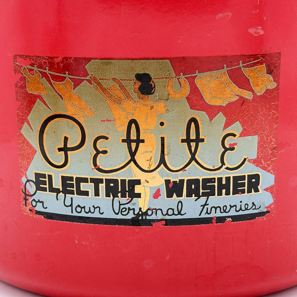 Antique 1931 La Petite Electric Washer Enamel Tub Laundry Advertising