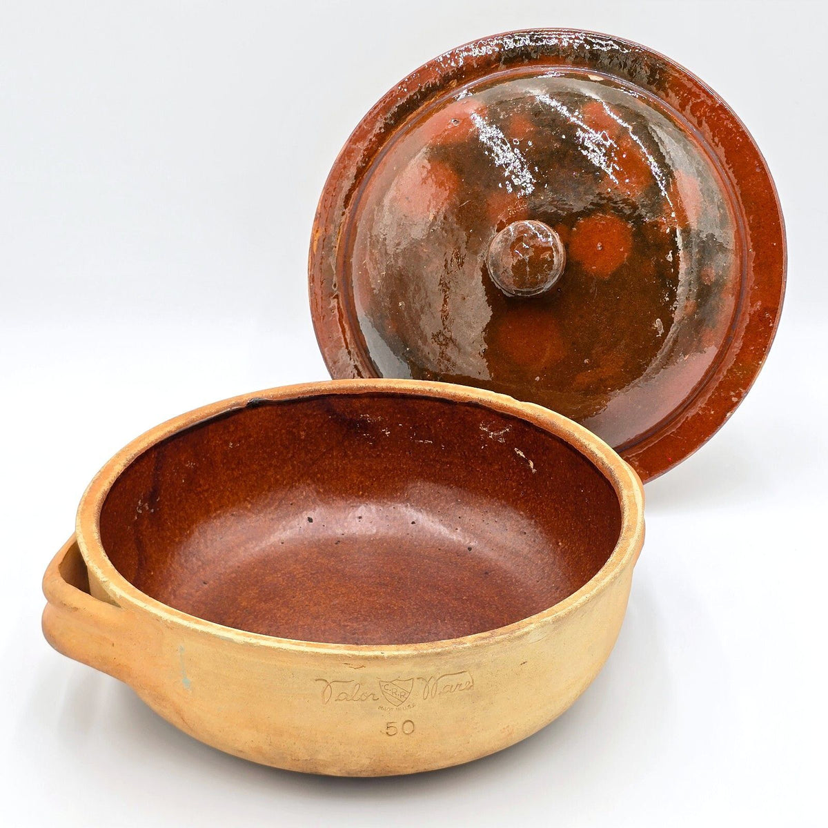 Vintage Brown's Pottery CRR Valor Ware Casserole Vallauris France Lid