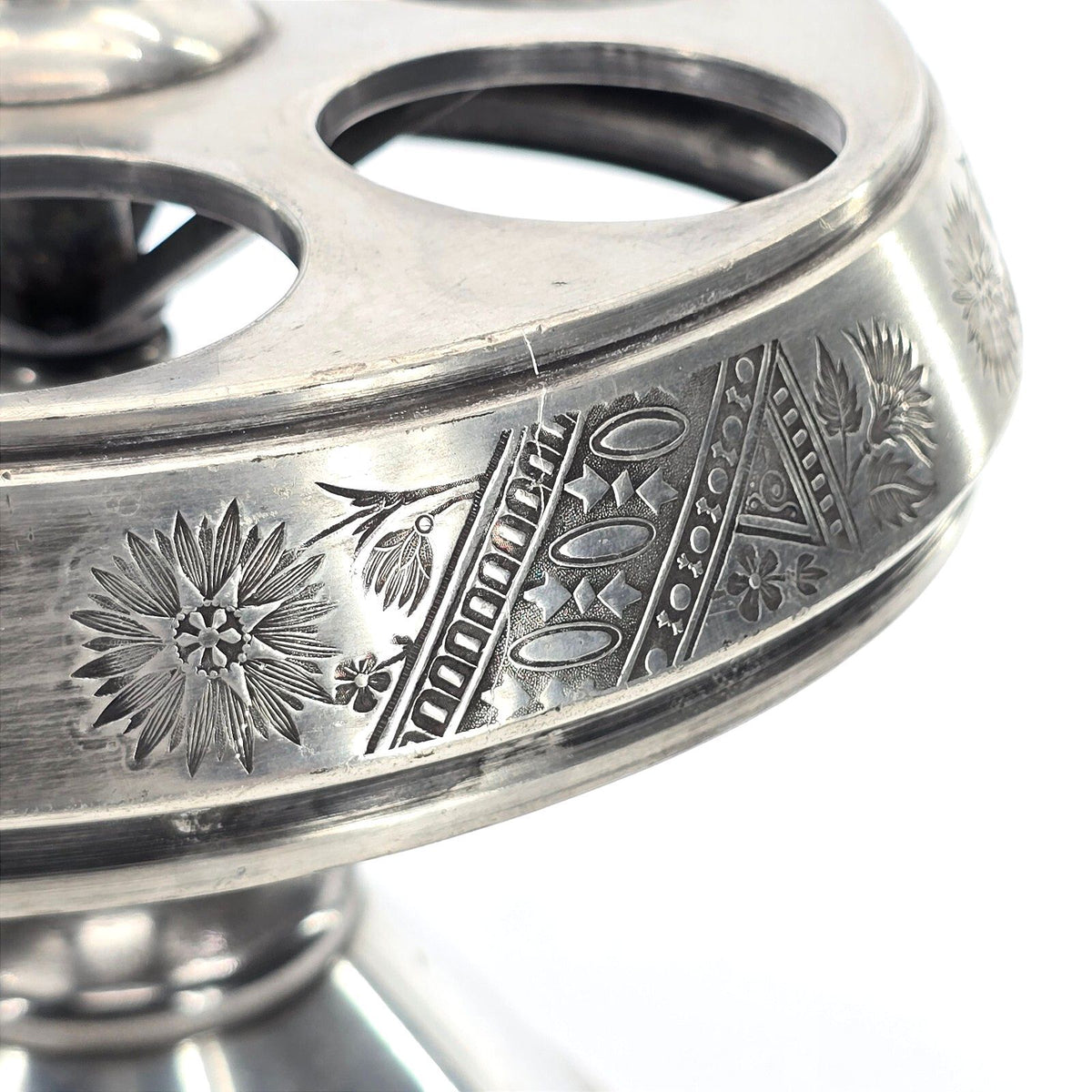 Antique Middletown Plate Co Quadruple Silverplate Revolving Cruet Stand