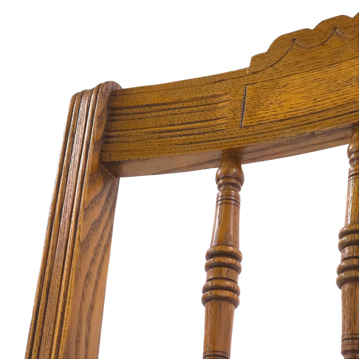 Antique Victorian Oak Pressed Back Side Chair c1900 Floral Upholstered Seat