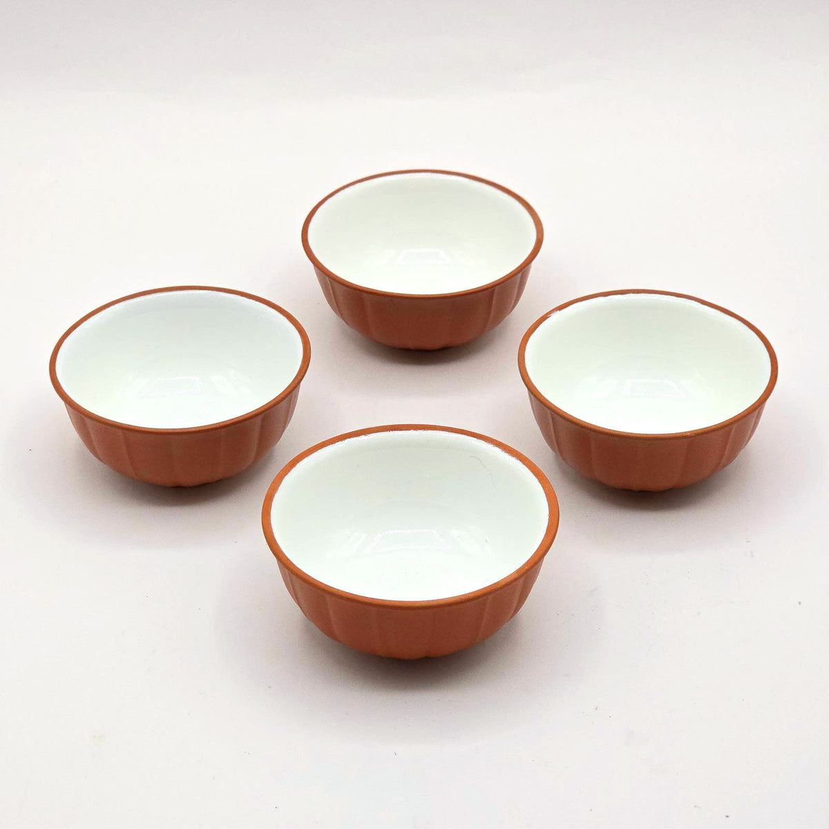 Japanese Soy Sauce Cups Set of 4 Terracotta Ceramic Mini Condiment Dip Bowls