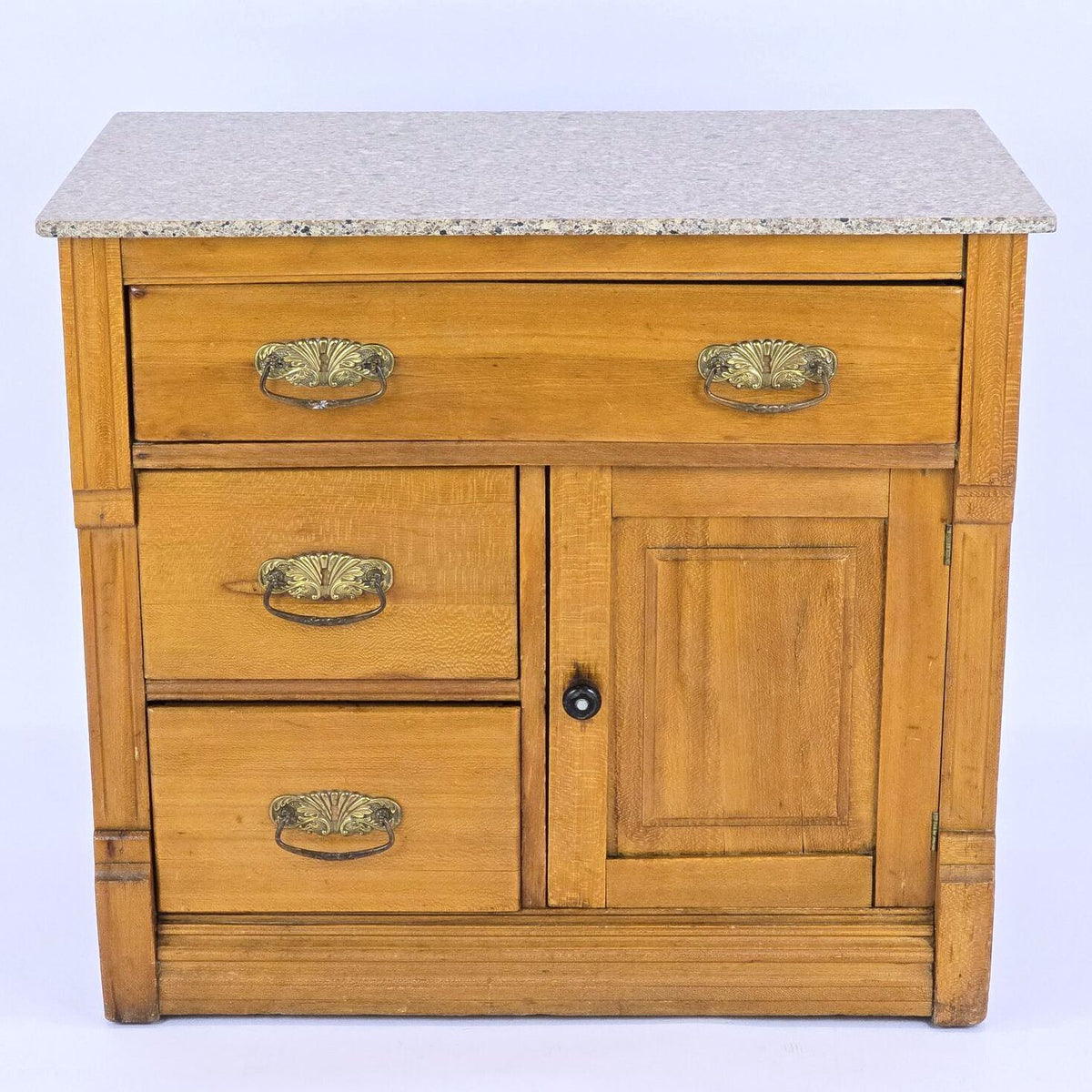 Antique Victorian Washstand Commode Knapp Joint Granite Top Late 1800s