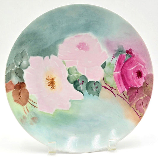 Antique Hand-Painted Floral Plate