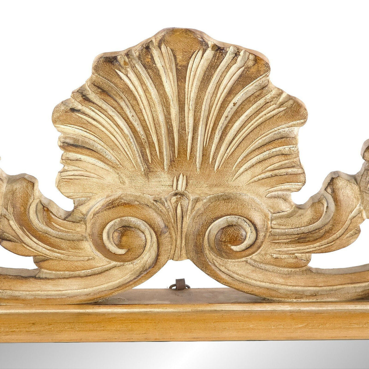 Vintage Ornate Gold Wood Wall Mirror French Provincial Shell Crest 39.5in