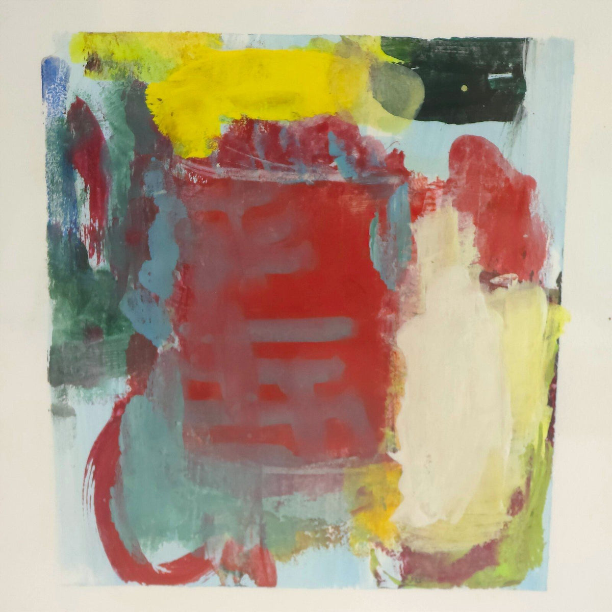 Karen Rose 1994 Abstract Oil on Paper Triptych Original Framed Painting
