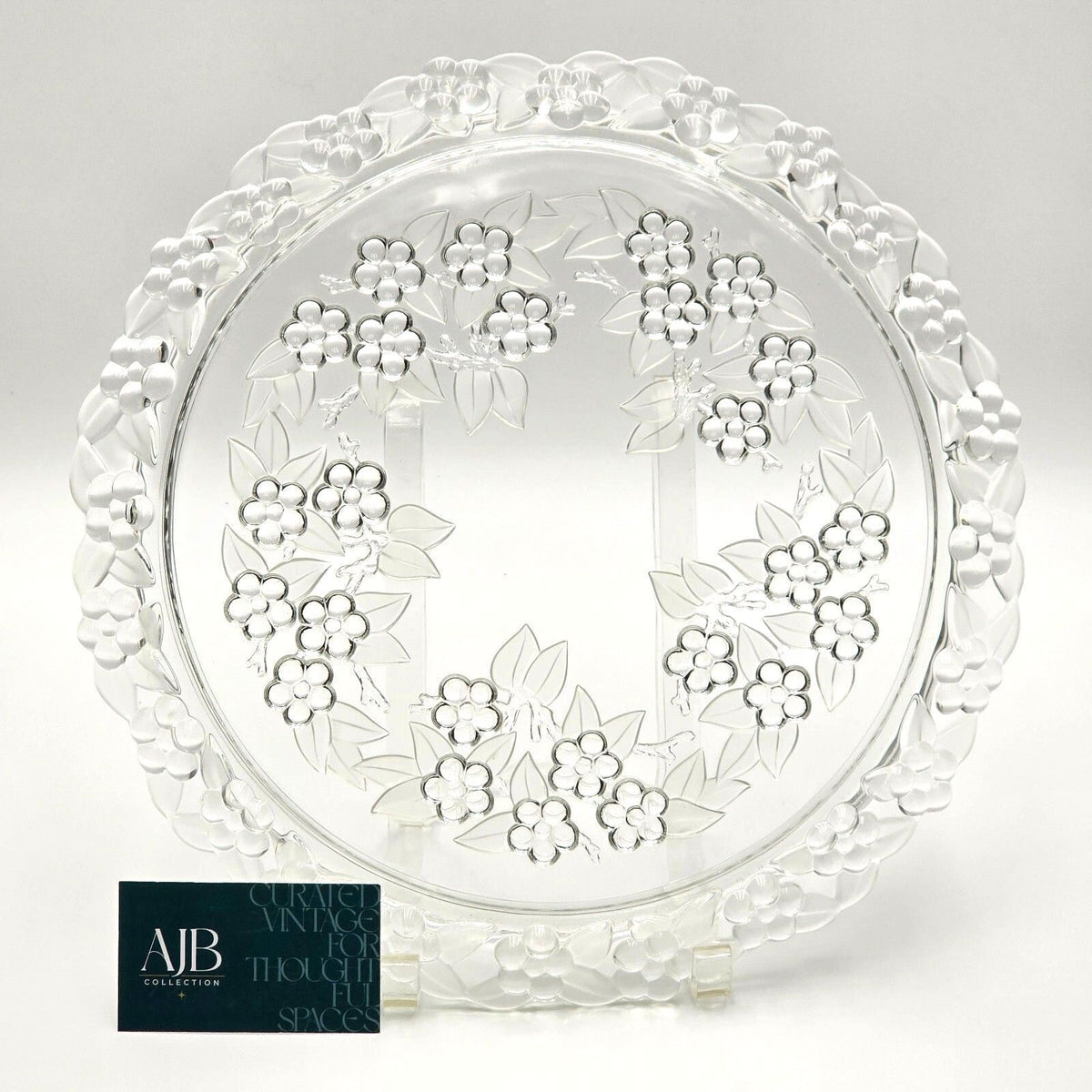 Vintage Mikasa Carmen Crystal Cake Platter 13.5" Walther Glas West Germany