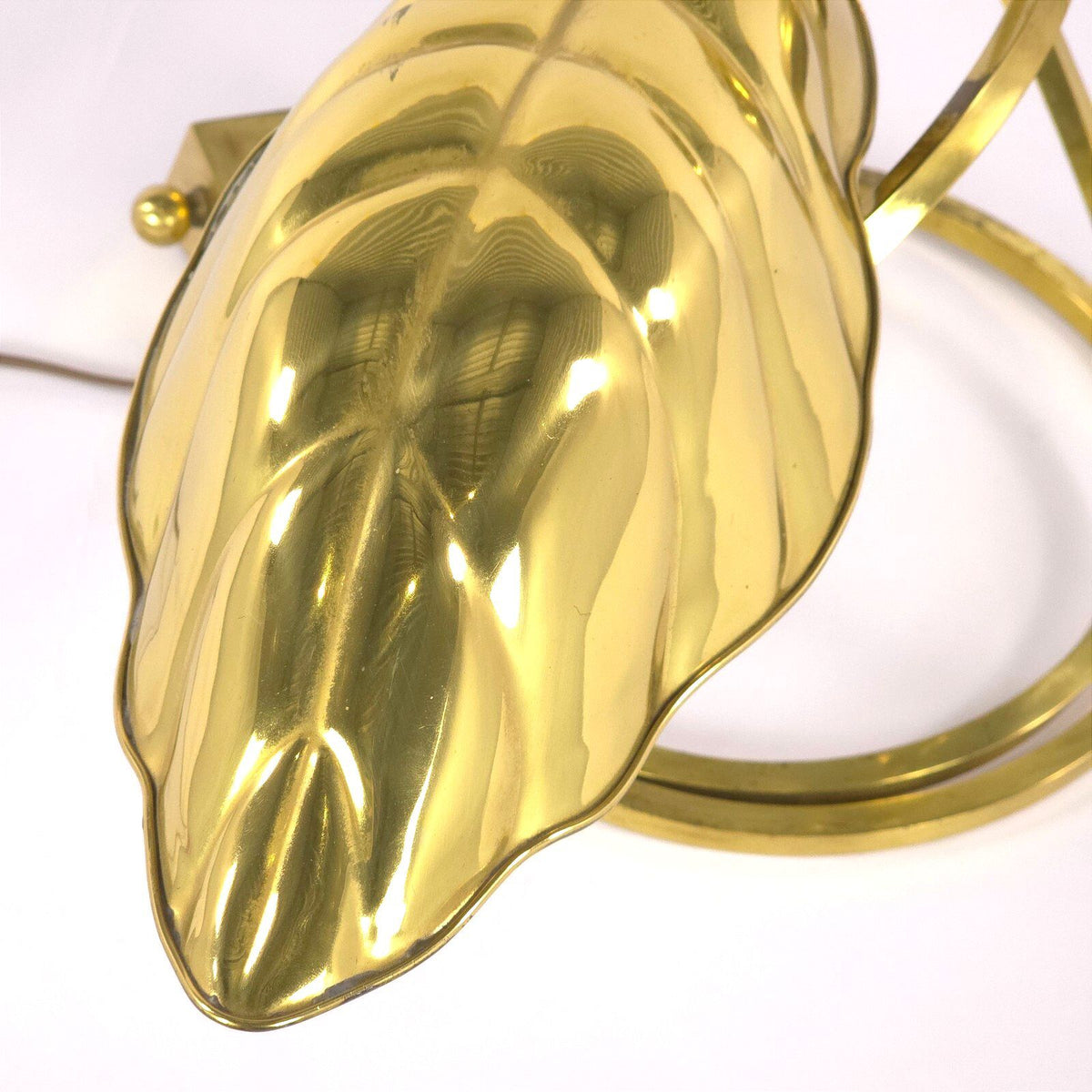 Vintage Chapman Brass Double Leaf Table Lamp 1979 Tommaso Barbi Style