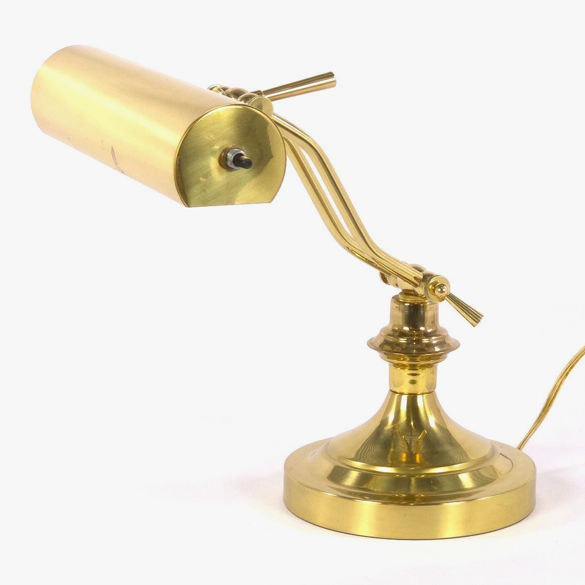 Vintage Adjustable Brass Piano Desk Lamp Articulated Task Light