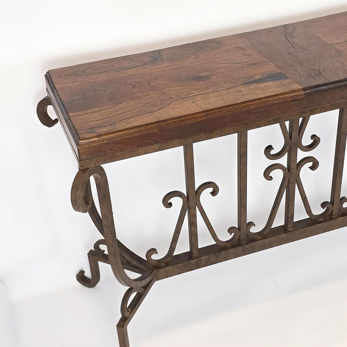 Mexports by Susana Molina Mesquite Wood Wrought Iron Console Table