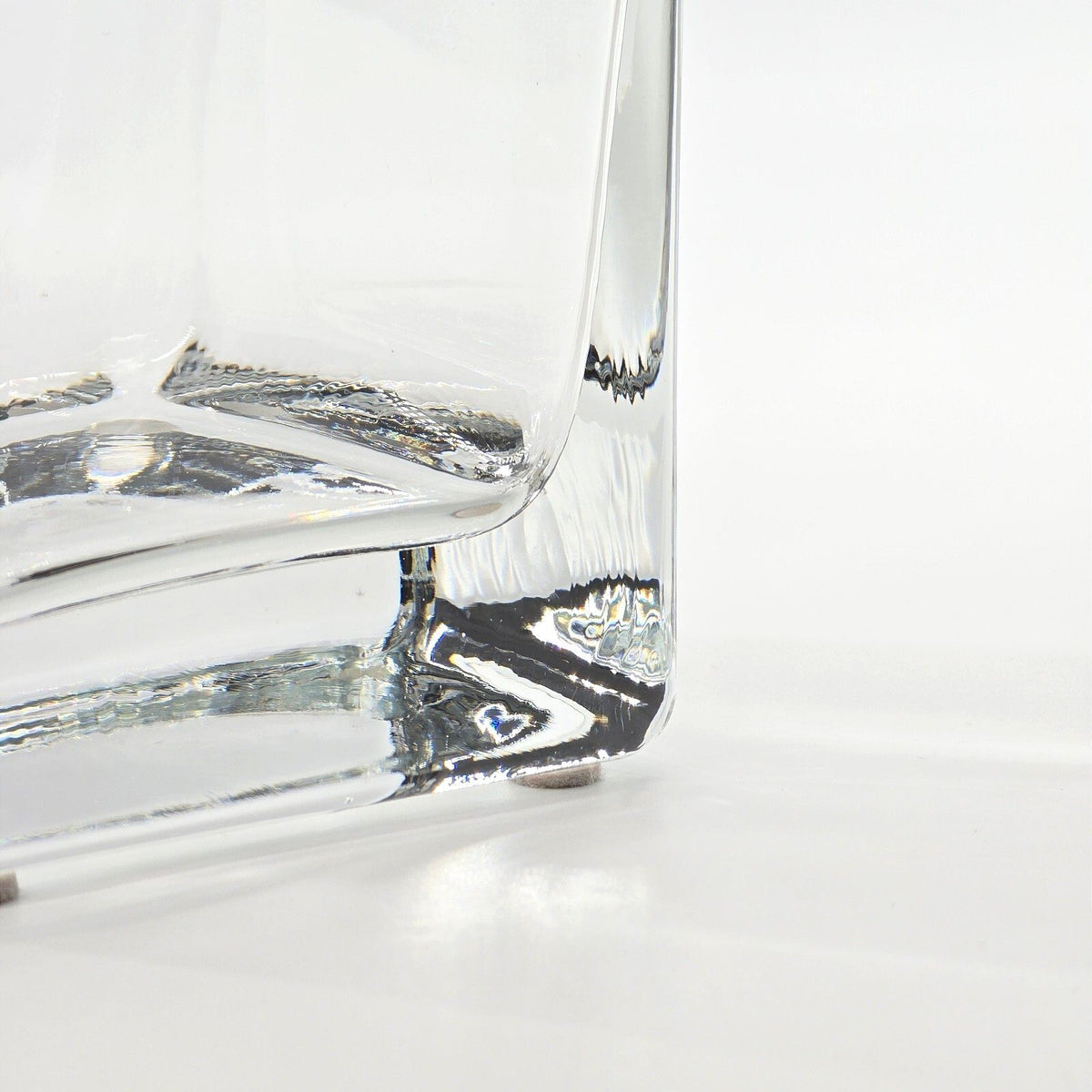 Tall Heavy Clear Glass Square Column Vase Modern Minimalist 13.5"