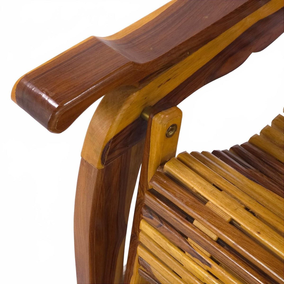 Andre Arbus Style Reclining Chaise Lounge Chair - Carved Hardwood Accent Chair