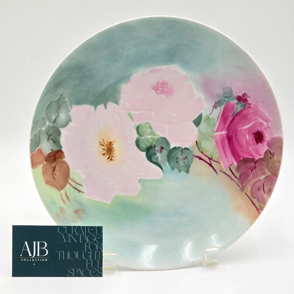 Antique Hand-Painted Floral Plate