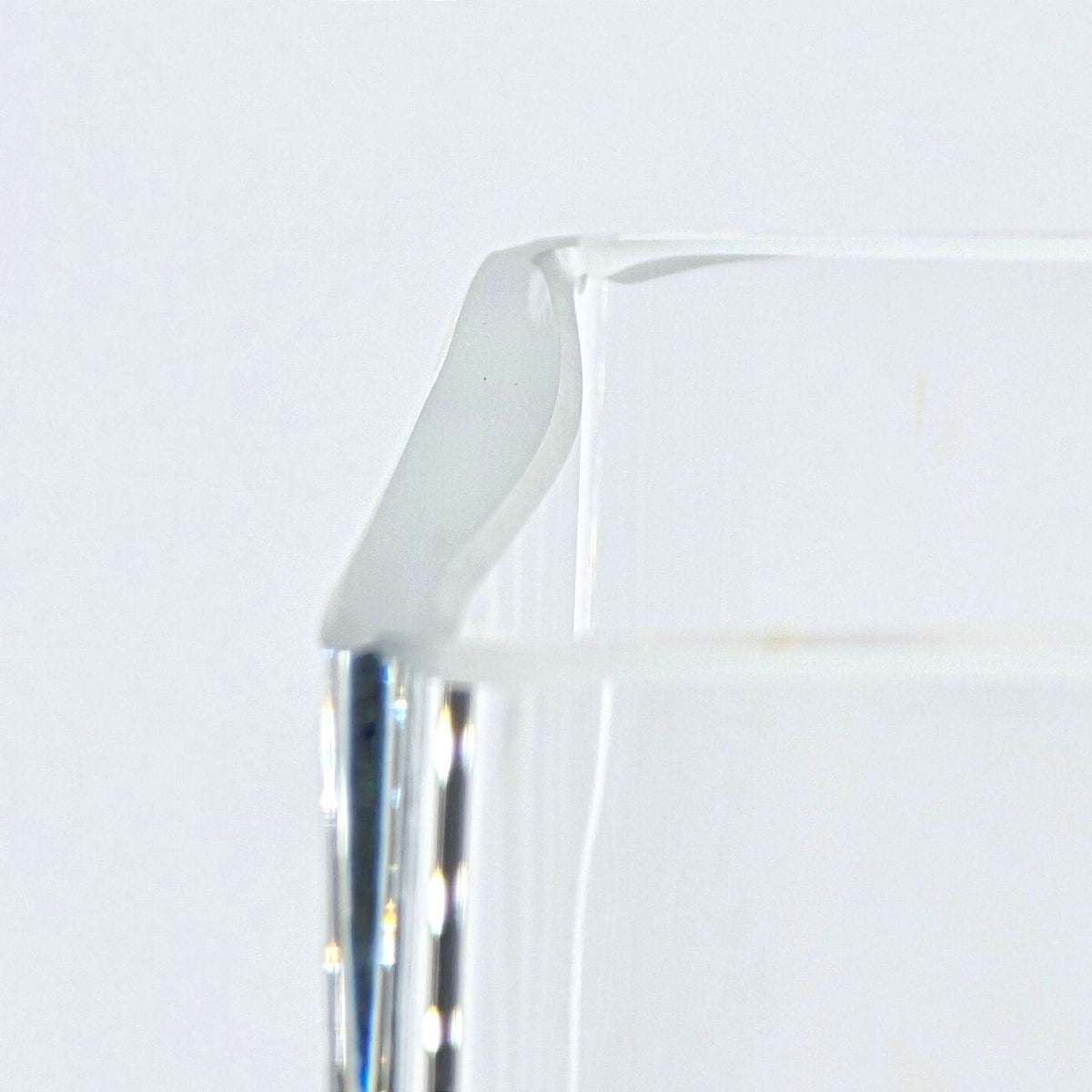 Tall Heavy Clear Glass Square Column Vase Modern Minimalist 13.5"