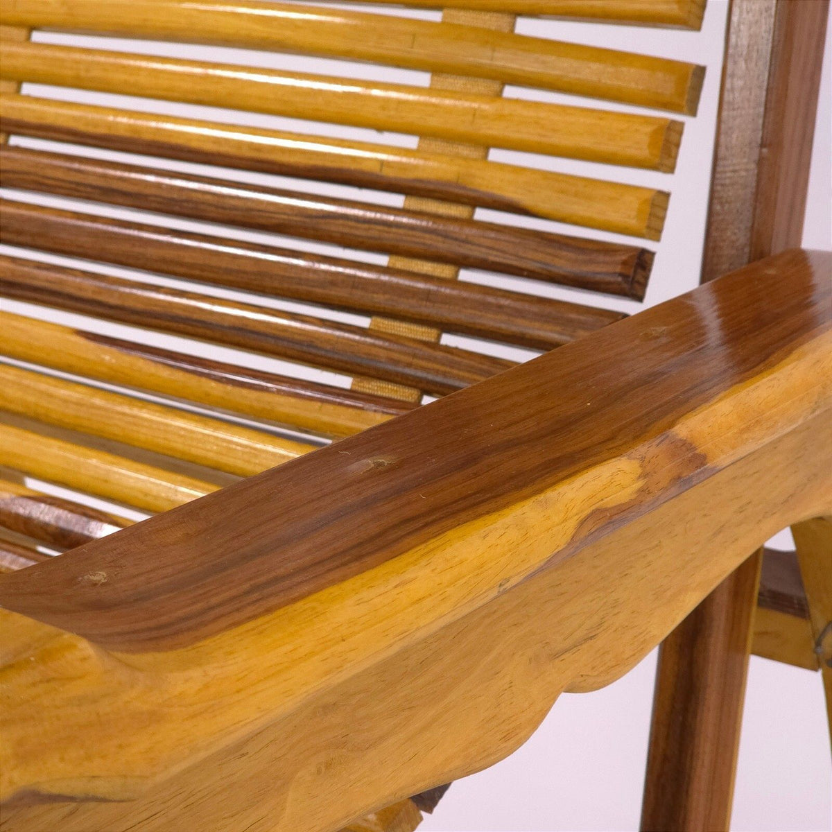 Andre Arbus Style Reclining Chaise Lounge Chair - Carved Hardwood Accent Chair
