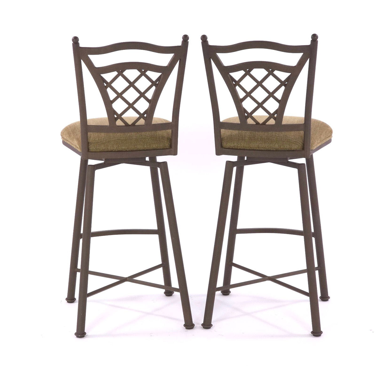 Vintage Minson Corp Ironwork Swivel Barstools - Set of 2