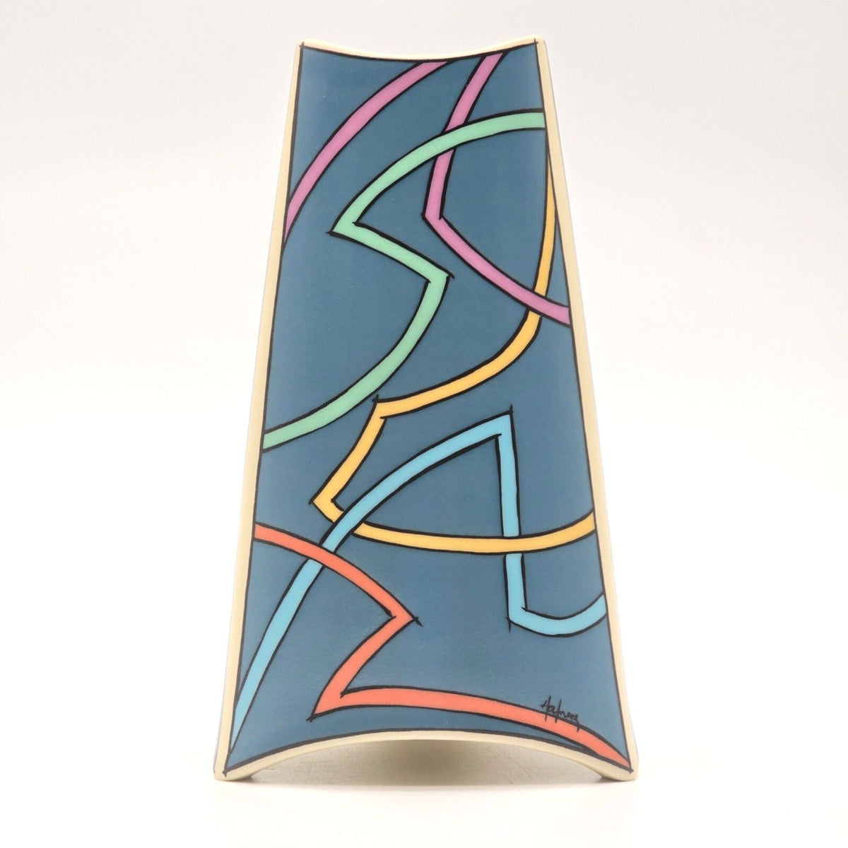 Vintage Rosenthal Studio Line Dorothy Hafner Flash Triangular Vase 1980s