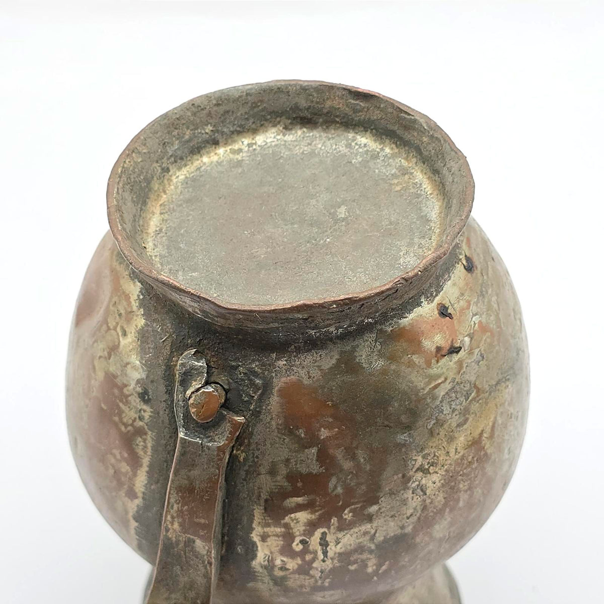 Antique Middle Eastern Tinned Copper Water Jug Pitcher, 19th Century Ewer