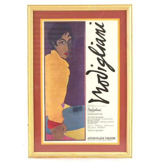 1979 Modigliani Astor Place Theatre Original Window Card Poster Framed