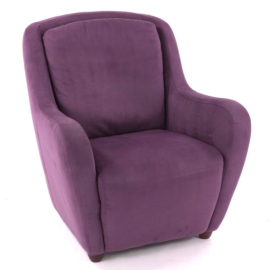 Purple Microsuede Upholstered Club Chair Curved Arms Contemporary Accent