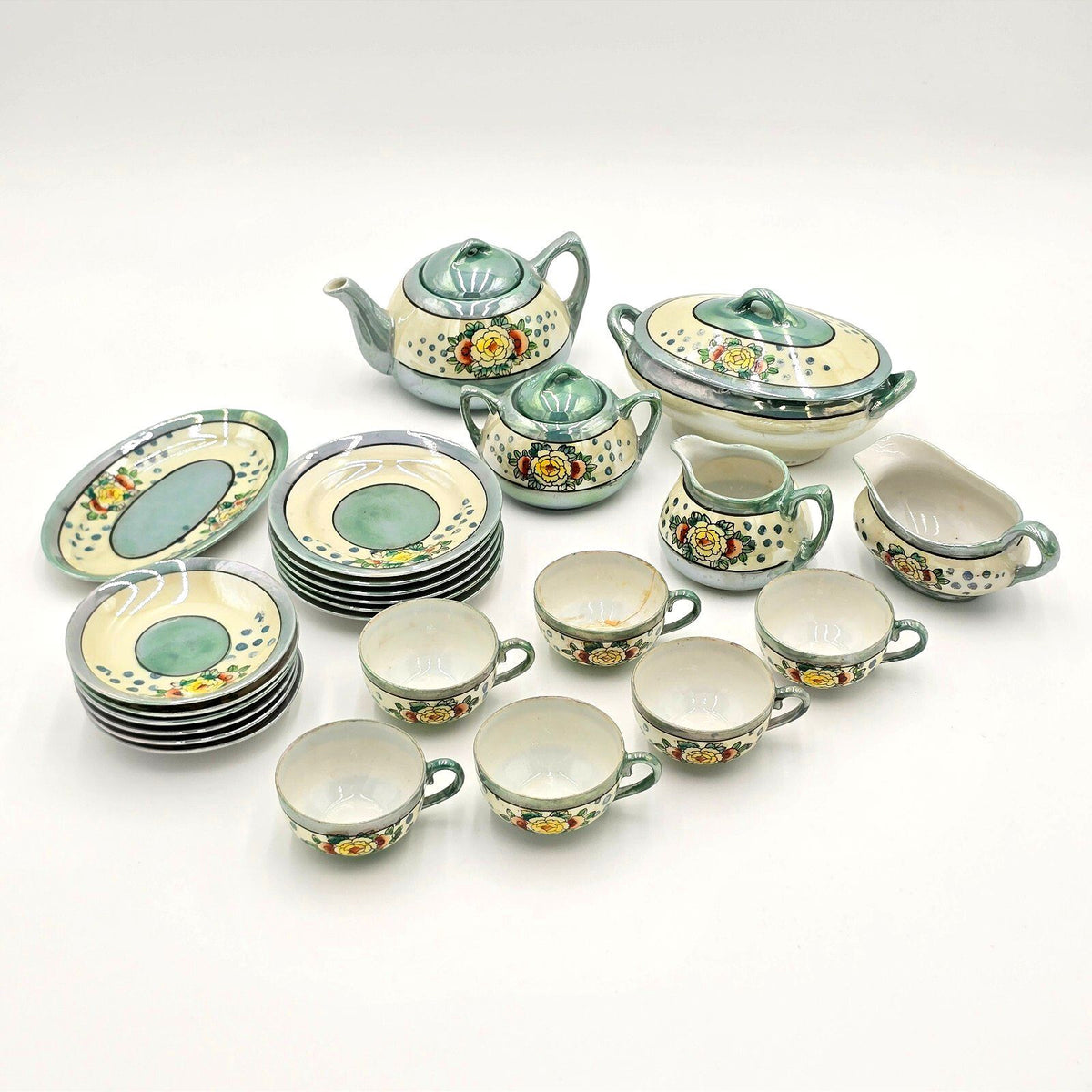 Vintage Japanese "The Little Hostess" Children's Lusterware Tea Set