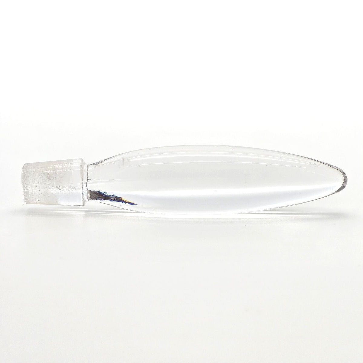 Vintage Clear Glass Perfume Bottle Long Flame Stopper Heavy Vanity Bottle