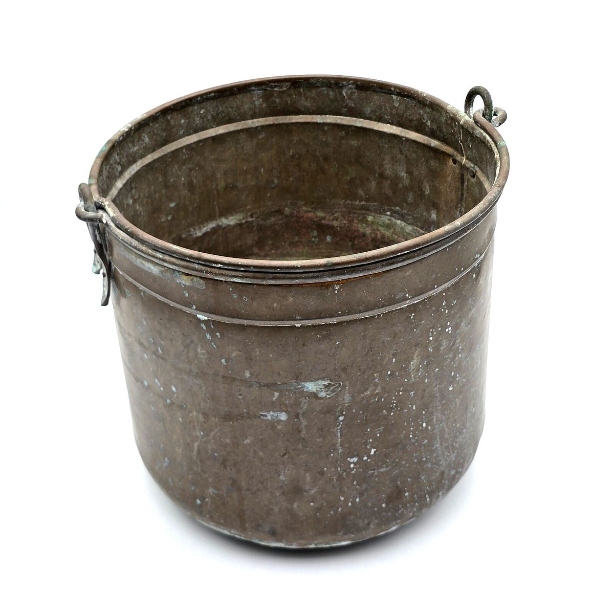 Vintage English Copper Fireside Bucket With Original Patina