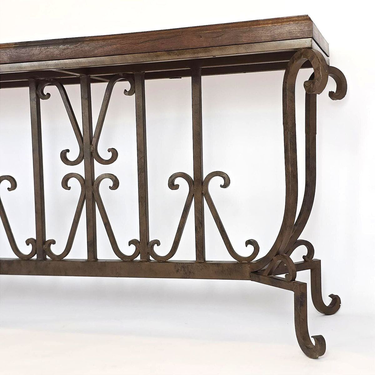 Mexports by Susana Molina Mesquite Wood Wrought Iron Console Table