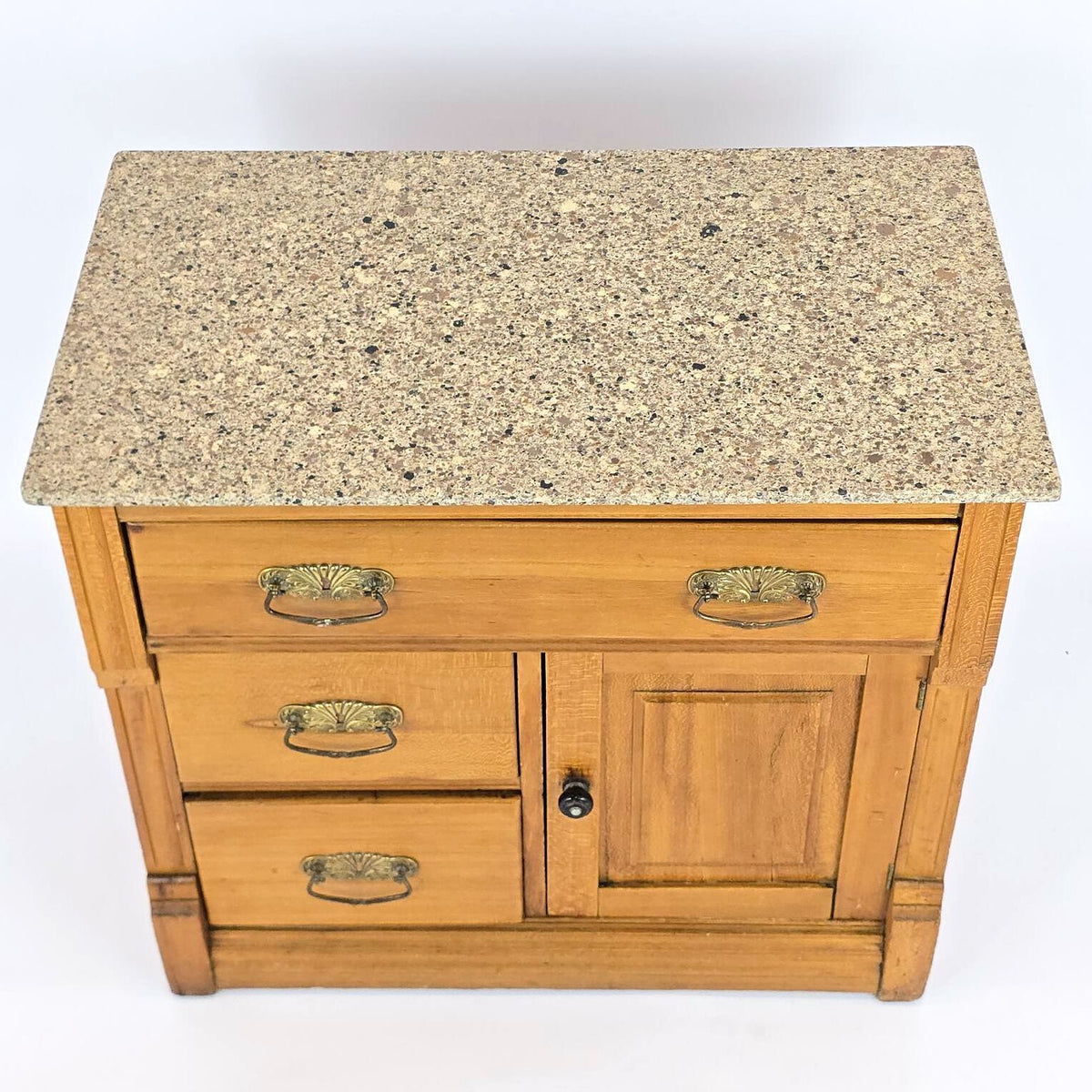 Antique Victorian Washstand Commode Knapp Joint Granite Top Late 1800s