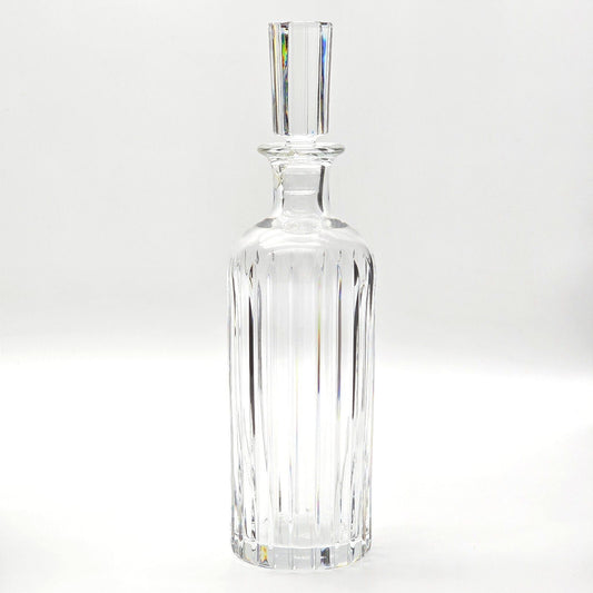 Baccarat Harmonie Style Crystal Decanter France Fluted Stopper Repaired
