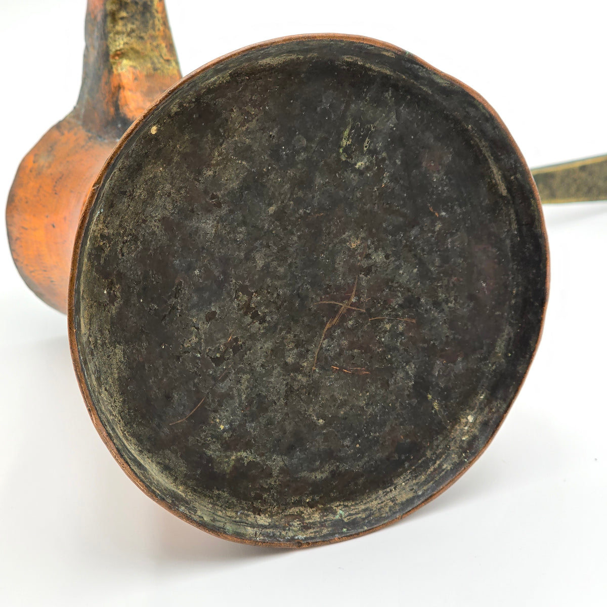 Vintage/Antique Copper Turkish Coffee Pot with Brass Handle — additional view