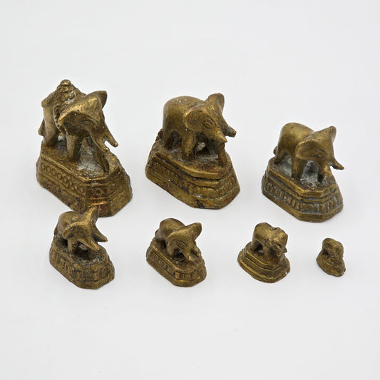 Vintage Brass Elephant Opium Weights — additional view