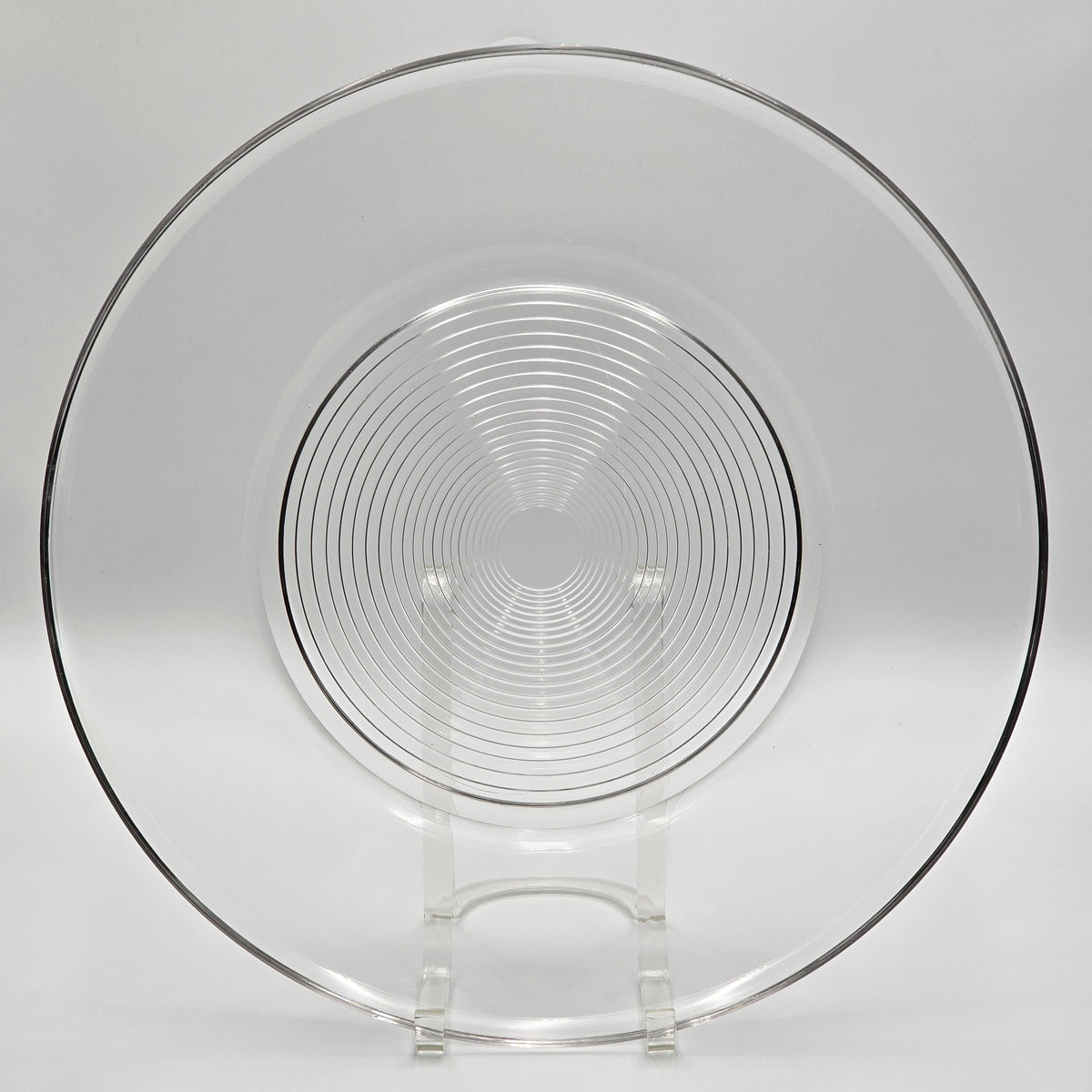 Vintage Glass Platter with Circular Ribbed Center — additional view