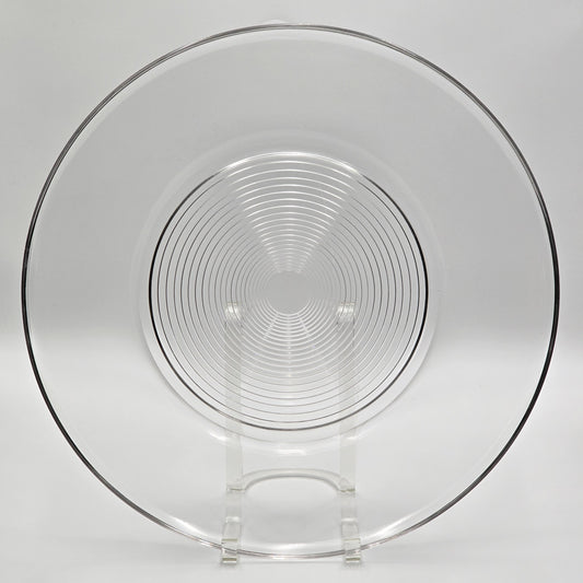 Vintage Glass Platter with Circular Ribbed Center — additional view