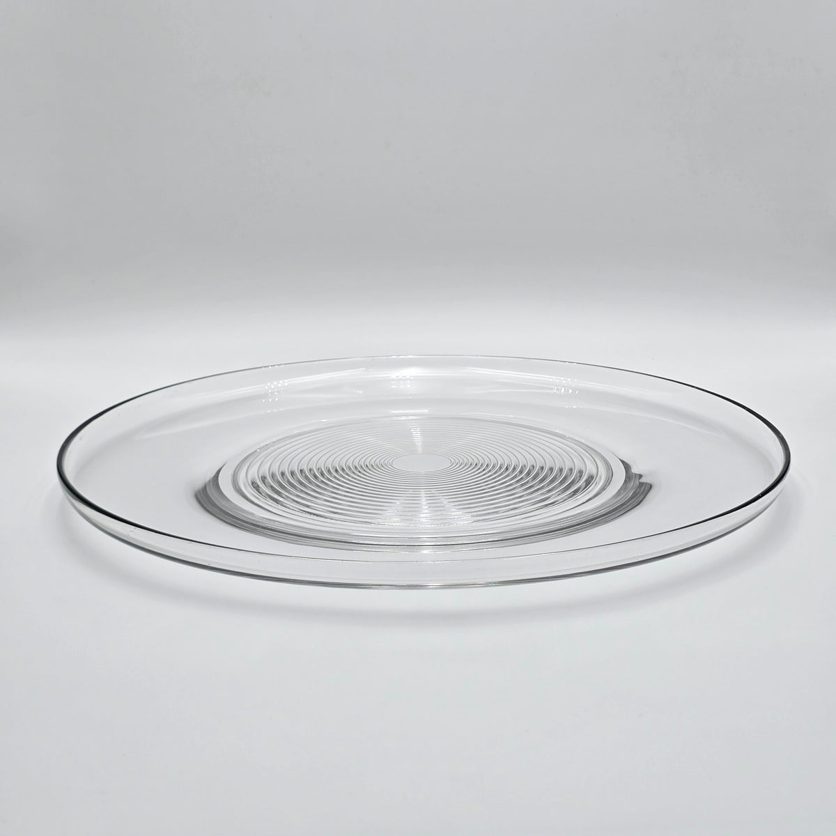 Vintage Glass Platter with Circular Ribbed Center — additional view