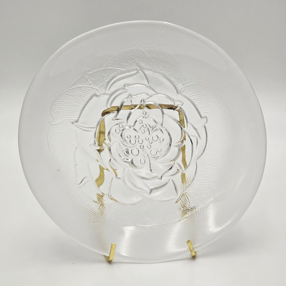 Vintage litalla Villiruuso, Wild Rose, Glass Dish — full view