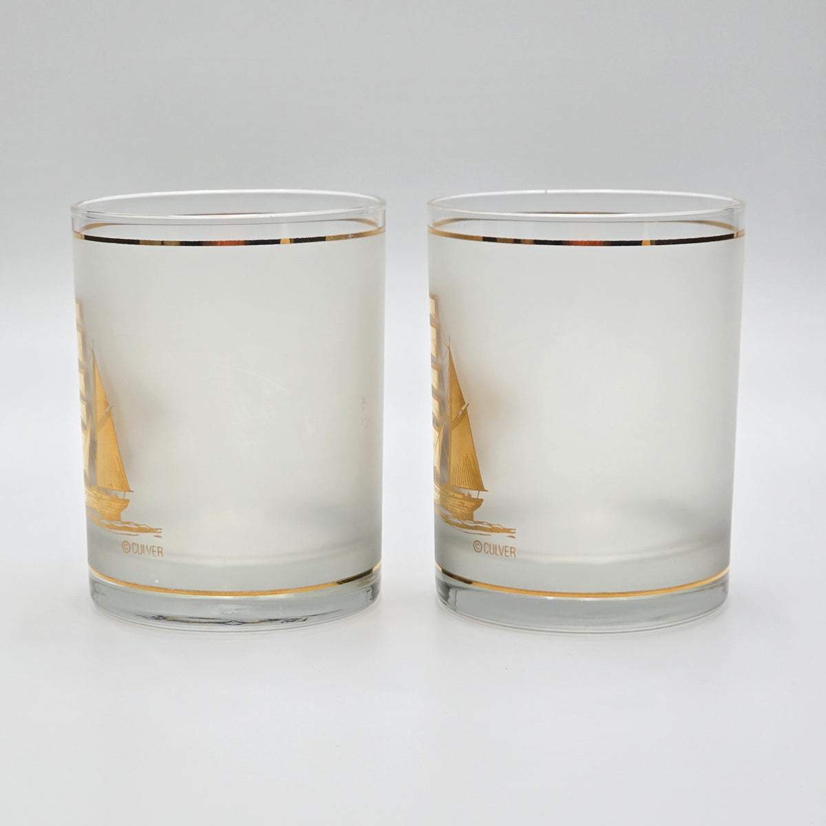 Vintage MCM Culver Ltd Schooner Ship Glasses — additional view